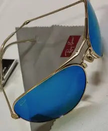 AVIADOR FOLDING GOLD BLUE MIRROR  3479 112 17