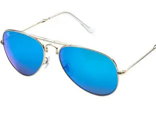 AVIADOR FOLDING GOLD BLUE MIRROR  3479 112 17