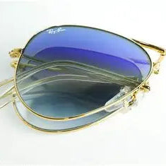 AVIADOR FOLDING GOLD BLUE MIRROR  3479 112 17